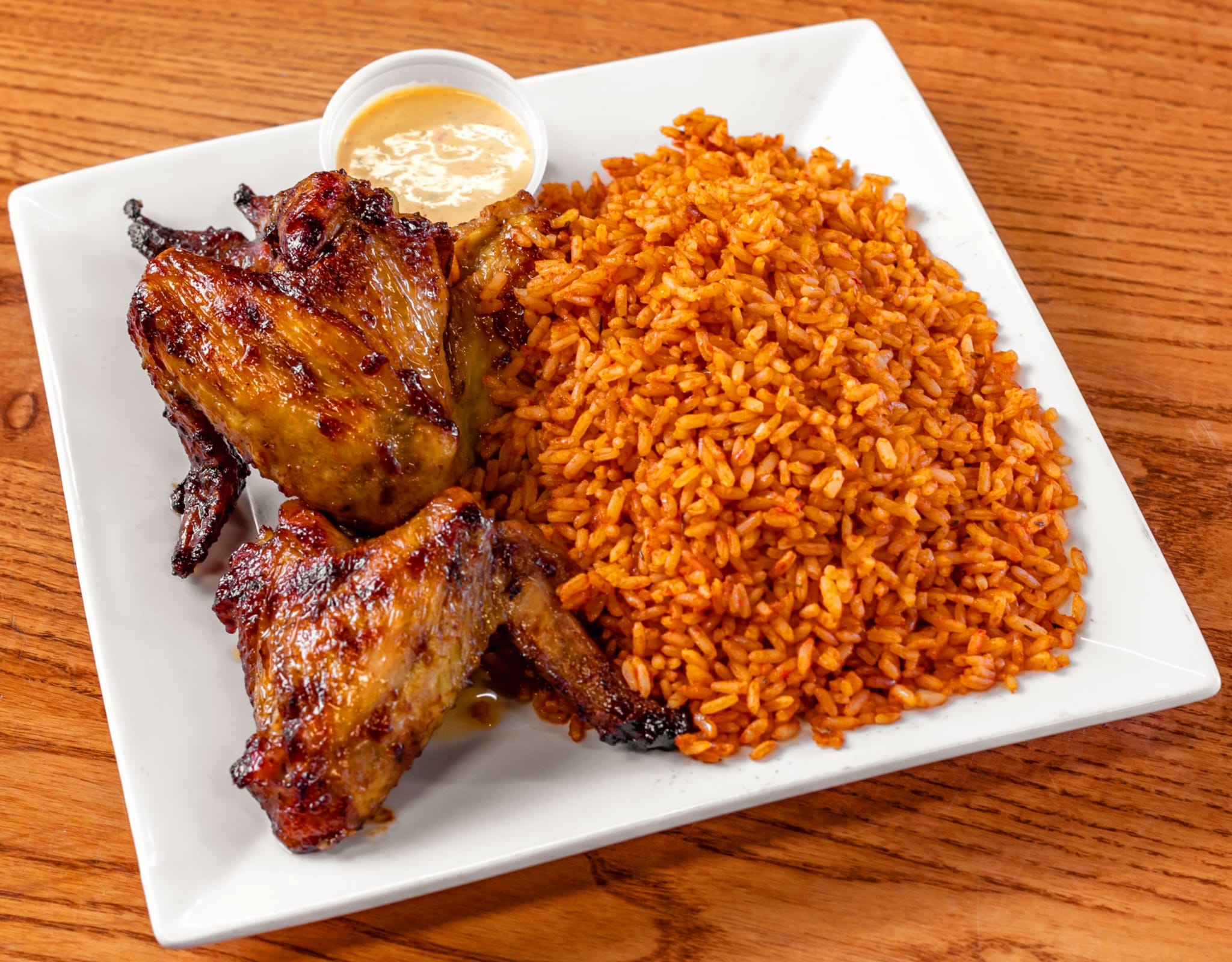 Grilled BBQ chicken & Jollof Rice